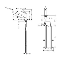 hansgrohe Küchenarmatur 150 Zesis M33 Metall Ausziehbrause Pro sBox