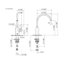 Dornbracht VAIA Einhebelmischer für Spül-/ Profibrause - Bronze gebürstet I  Küchenarmatur Wasserhahn Spültischarmatur