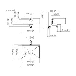 Dornbracht Unterbaubecken 38550002 Schwarz matt (71)