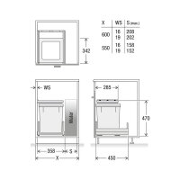 Müllex X40 L35 Pro Water, Abfallsammler für Frontauszüge, Anthrazit