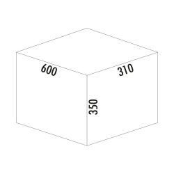 Naber Cox Stand-UP® 350 K/600-2, Abfallsammler für vorhandene Auszüge, Anthrazit, H 350 mm