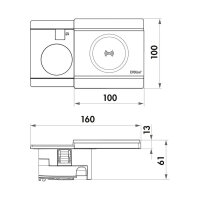 Evoline® Circle80 mit Schiebedeckel DisQ, mit belgischem/französischem Stecker, Schwarz matt