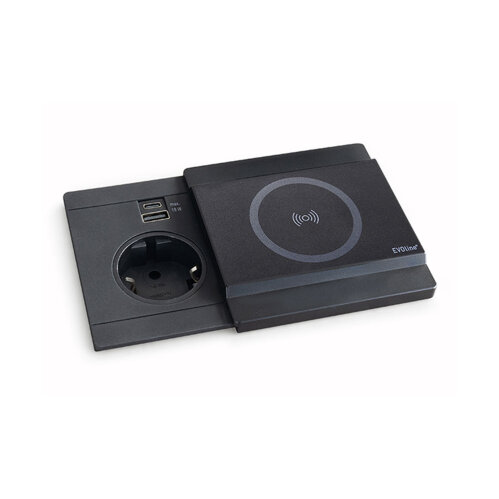 Evoline® Circle80 mit Schiebedeckel DisQ, Schwarz matt