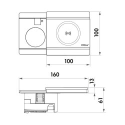 Evoline® Circle80 mit Schiebedeckel DisQ, Schwarz matt