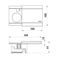 Evoline® Circle80 mit Schiebedeckel, mit belgischem/französischem Stecker, Schwarz matt