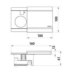 Evoline® Circle80 mit Schiebedeckel, Schwarz matt