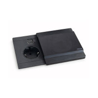 Evoline® Circle80 mit Schiebedeckel, Schwarz matt