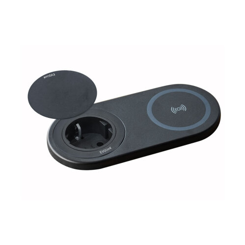 Evoline® One DisQ Qi , Ladestation, mit belgischer/französischer Steckdose, Schwarz matt