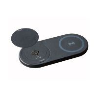 Evoline® One DisQ USB A+C Qi, Ladestation, mit belgischem/französischem Stecker, Schwarz matt