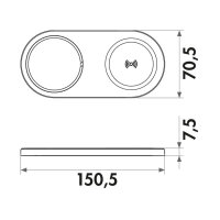 Evoline® One DisQ USB A+C Qi, Ladestation, mit belgischem/französischem Stecker, Schwarz matt