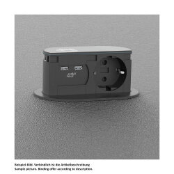 Naber Einbausteckdose Piccolino QI USB C, Steckdosenelement