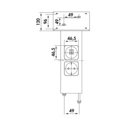 Connero 3 schräg, Konsole, Schwarz matt, H 170 mm