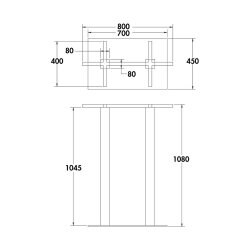 Naber Tischgestell Livia SE Duo, H 1080 mm