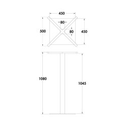 Naber Tischgestell Livia SE, H 1080 mm