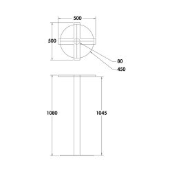 Naber Tischgestell Livia SR Edelstahl, H 1080 mm