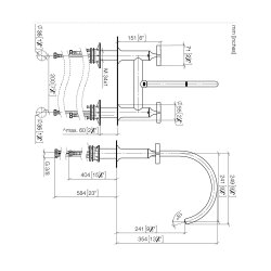 Dornbracht VAIA Zweiloch-Brückenbatterie für Spül-/ Profibrause I  Küchenarmatur Wasserhahn Spültischarmatur