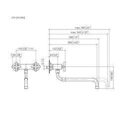 Dornbracht TARA Wand-Brückenbatterie mit...