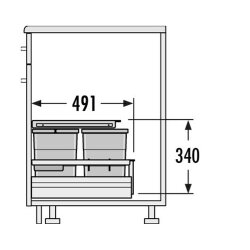 Hailo Abfallsammler 3620651 AS Separato K 600 18/8/8/D dunkelgrau