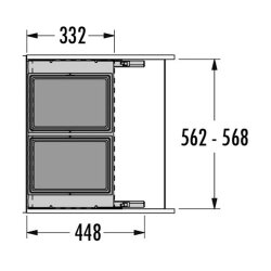 Hailo Abfallsammler 3666921 Tandem 8/8/8 dunkelgrau