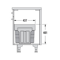 Hailo Abfallsammler 3666911 Tandem 28 dunkelgrau