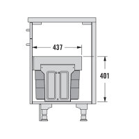 Hailo Abfallsammler 3666911 Tandem 28 dunkelgrau