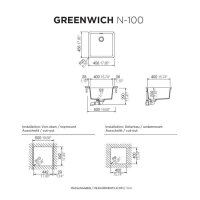 Schock Unterbauspüle Cristadur Greenwich N-100 U Magma MAG Exzenterbedienung -NEUWERTIG-