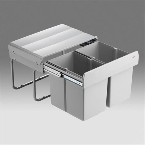WESCO 757411-85 Einbau Abfallsammler Double-Shorty 2-fach, alugrau