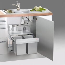 WESCO 757411-85 Einbau Abfallsammler Double-Shorty 2-fach, alugrau