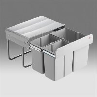 WESCO 757451-85 Einbau Abfallsammler Trio-Shorty 3-fach, alugrau
