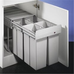 WESCO 757711-85 Einbau Abfallsammler Bio-Quartett 40 DT, alugrau