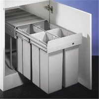 WESCO 757711-85 Einbau Abfallsammler Bio-Quartett 40 DT, alugrau