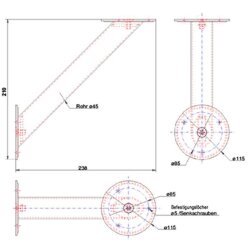 Stützkonsole RWK45, Edelstahl-Optik