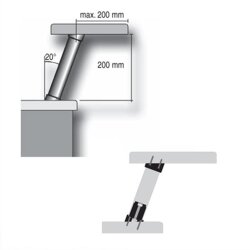 Barkonsole TableLine 2, matt verchromt