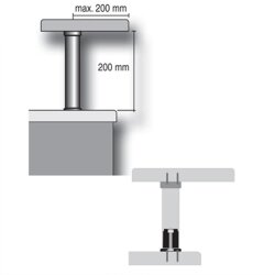 Barkonsole TableLine 1, matt verchromt