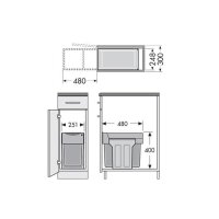 Hailo Abfallsammler 3666111 Tandem 24/7 dunkelgrau
