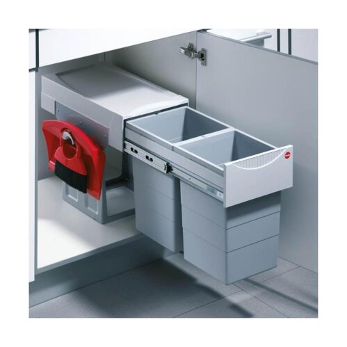 Hailo Abfallsammler 3666801 Tandem 15/15/KS hellgrau