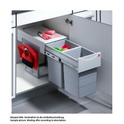 Hailo Abfallsammler 3666801 Tandem 15/15/KS hellgrau