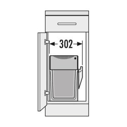 Hailo Abfallsammler 3666801 Tandem 15/15/KS hellgrau