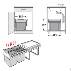 Hailo Abfallsammler 3643141 Raumspar Tandem...