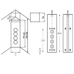 Steckdostenleiste übereck STS3007, mit Schalter, ALU