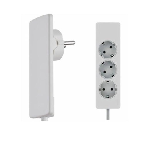 Schulte EVOline Plug mit Kabel 150 cm und 3-fach-Steckdose, weiß