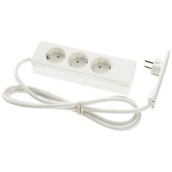 Schulte EVOline Plug mit Kabel 150 cm und 3-fach-Steckdose, weiß