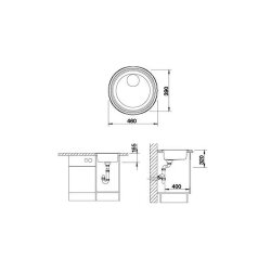BLANCO Einbauspüle RONDOSOL Rundbecken Edelstahl Bürstfinish, mit 3 1/2" Korbventil