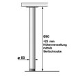 Stützfuß/Tischbein 690 mm hoch, D=60 mm, alu-geriffelt