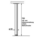 Stützfuß/Tischbein, 4er Set, 700/60 mm, Edelstahl-Optik