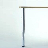 Stützfuß/Tischbein 870 mm hoch, D=80 mm, Edelstahl-Optik