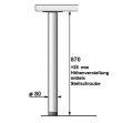 Stützfuß/Tischbein 870 mm hoch, D=80 mm, Edelstahl-Optik