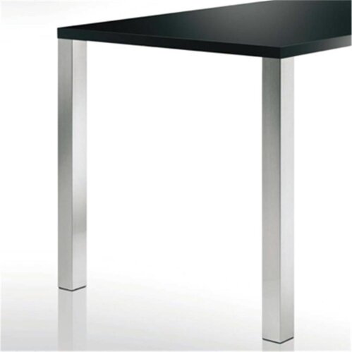 Stützfuß/Tischbein 820 mm hoch, 60x60 mm, Edelstahl-Optik