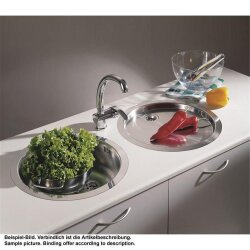 Pyramis Einbauspüle CR Rundbecken Edelstahl glatt, mit Stopfenventil