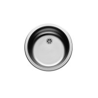 Pyramis Einbauspüle CR Rundbecken Edelstahl glatt, mit Stopfenventil